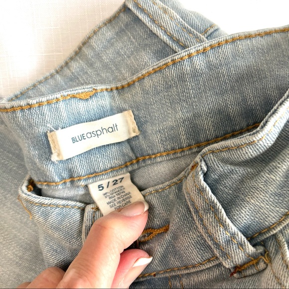 BLUE ASPHALT jeans lightly distressed denim 5/27 light wash denim blue jeans 5 - Picture 3 of 10